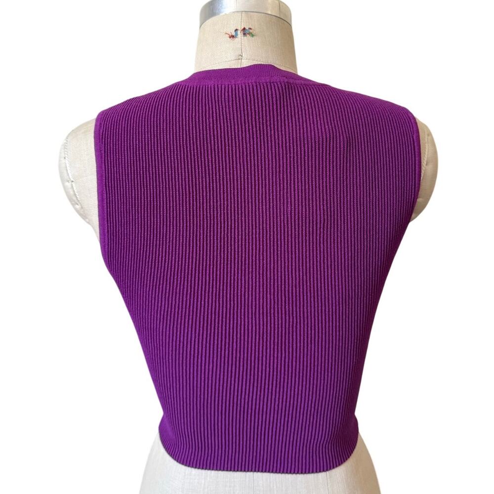 NWT Babaton Sculpt Knit Muscle Tee In Ube Purple Size Medium - Picture 3 of 6